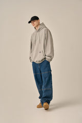 OVERSIZED MINI LOGO HOOD - GRAY