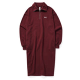 SAILOR HALF ZIP-UP JERSEY DRESS_BURGUNDY