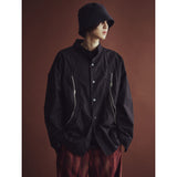 レクシオンカーブドジップオーバーシャツ / REXION CURVED ZIP-OVER SHIRT_BK