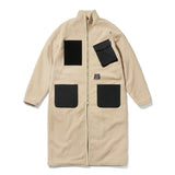 BLEND OVERSIZED FLEECE COAT BEIGE / BLACK (4627773390966)