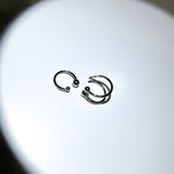 Silver pierced shape ear cuff (set)