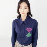 ソルト&ライトロゴエンブロイダリーシャツ/SALT & LIGHT LOGO EMBROIDERY SHIRT _ NAVY