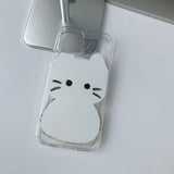 スケッチサムキャットホワイトフォーンケース