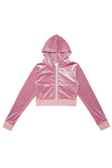 VELVET STONE CROP-HOODIE (pink) (6554802880630)