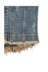 デニムパネルドチューブトップ / DENIM PANELLED TUBE TOP (BLUE)