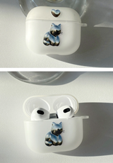 シルバーキャットAirPodsケース / Silver Cat AirPod Case