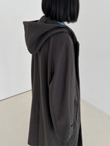 ウールフードロングコート / Wool hood long coat (3color)
