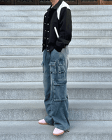 Triple pocket denim pants