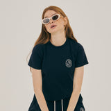 モーメントクールコットンニードルワーク 1/2 Tシャツ / moment coolcotton needlework 1/2 tee (navy)