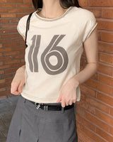 リル16スポーティーメッシュクロップ半袖Tシャツ / RilU 16 Sporty Mesh Crop Short-Sleeved T-Shirt