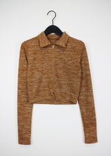 ビーフカラージップアップTシャツ / Beef collar zip-up T-shirt (4color)