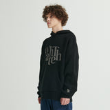 WHATTHE Big Logo Knit Hoodie Black (6643565330550)