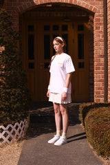 テニスボールクルーネックホワイトユニセックスTシャツ / Tennis ball crew neck white Unisex T-shirt