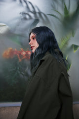 EARTH-COLOR PLEATS SHIRT (Dense Forest) / アースカラープリーツシャツ