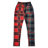 TZ CROSS PLAID TRACK PANT - BLACK & RED (6635092770934)