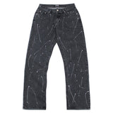 painting reflect wide denim pants (washed black) (6694372900982)