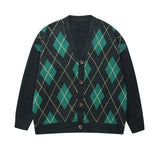 バルキーブラシアンドアーガイルカーディガン/Bulky Brush and Argyle Cardigan_3color