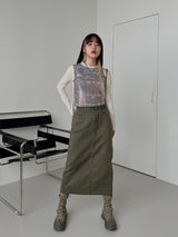 リーフ コットン ロングスカート / no.6181 Leaf Cotton Long Skirt (3color)