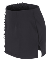 フラップメッシュリボンスカート / [Seow] Flap mesh ribbon sk, black