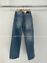 Pintuck Coloring Low Rise Wide Jeans