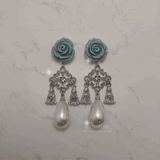 ミントローズシャンデリアピアス / Mint Rose Chandelier Piercing