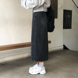 [BELLIDE MADE] スリットロングデニムスカート