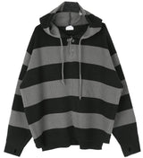 No.9228 stripe over hood KNIT (3color) (6645571518582)
