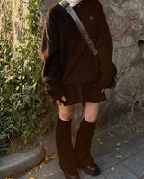 Diagonal Button Loose Fit Bookle Knitwear