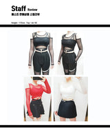 ショルダーメッシュクロップTシャツ / TOP(7807) Shoulder Mesh Crop Tee