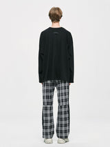 CHECK TRACK PANTS - BLACK/BLACK (4623313633398)