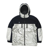 ウィンドブレーカーフーデッドステッチジャケット/BSR2223FWJK034 MMM WINDBREAKER HOODED STRETCH JACKET SILVER/NAVY