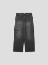 Slash cargo denim pants 2color