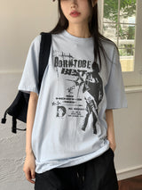ボンツープリントオーバーフィット半袖Tシャツ