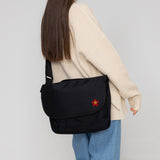 レッドフラワーエンブロイダリークロスメッセンジャーバッグ/Red Flower Embroidery Cross Messenger Bag