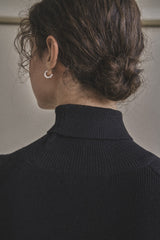 アンバランスニットドレス/UNBALANCED KNIT DRESS_BLACK