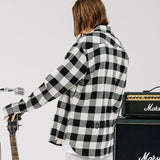 オーバーフィットフランネルシャツ/OVERFIT FLANNEL SHIRTS-WHITE+BLACK