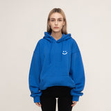 [UNISEX] Small drawing smile white clip hoodie (6658485092470)