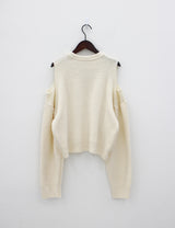 ソフトショルダースプリットニット/Soft shoulder split knit (2color)
