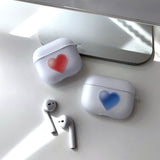 ブルー - カラー ジェリー ハート AirPods ケース_マット