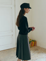 VOLUME SLEEVE CARDIGAN BLACK