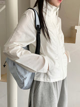 [MADE] Shanti Windbreaker Shirring Wrinkle Long Sleeve Zip-Up