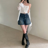 [Bellide made] Vintage Wood Washing Denim Shorts
