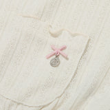 スモールチェリーポップルVネックニットカーディガン / SMALL CHERRY POPPLE V-NECK KNIT CARDIGAN [IVORY]