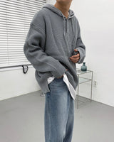 オーバーサイズフィットフードウォーマーニット/Oversized fit hooded warmer knitwear (2 colors)