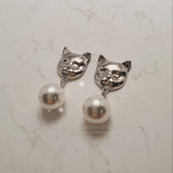 メルビーザキャットシリーズ - パールピアス / Melbie The Cat Series - Pearl Piercing (Silver ver.)