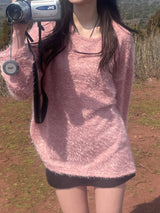 Hairy round knit t