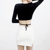[NONCODE] Lexit strap crop T-shirt