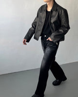 キャットブラシブラックジーンズ / TR2441 Cat brush black jeans (1 color)