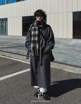 [WOOL 50%] [MADE] wool maxi trench mac coat