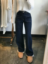 ワイドフィットダークブルーデニムパンツ / WIDE FIT DARK BLUE DENIM PANTS [17790]